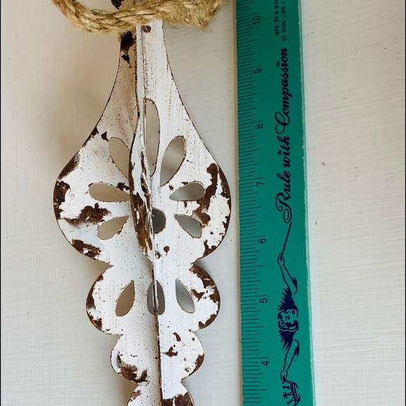 New Anthropologie Shabby Chic Holiday Ornament with Rope Tie - Picture 9 of 15